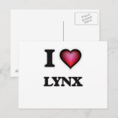 Carte Postale J'Aime Lynx (Devant / Derrière)