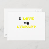 Carte Postale J'aime ma bibliothèque (Devant / Derrière)