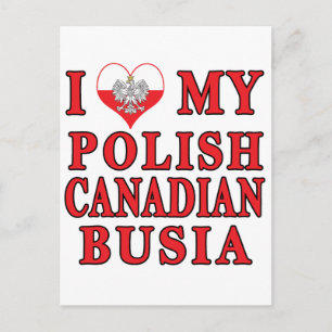 Carte Postale J'Aime Ma Busia Canadienne Polonaise