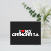 CARTE POSTALE J'AIME MA CHINCHILLA (Debout devant)