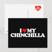 CARTE POSTALE J'AIME MA CHINCHILLA (Devant / Derrière)