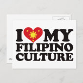 Carte Postale J'aime ma culture philippine (Devant / Derrière)