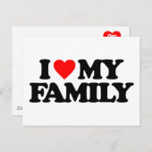 CARTE POSTALE J'AIME MA FAMILLE (Devant / Derrière)