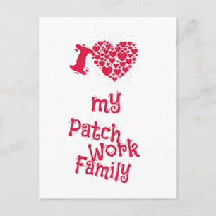 Carte Postale J'aime ma famille Patchwork - Eine Liebeserklärung