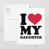 Carte Postale J'aime ma fille (Devant / Derrière)