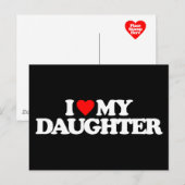 CARTE POSTALE J'AIME MA FILLE (Devant / Derrière)