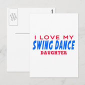 Carte Postale J'Aime Ma Fille De Danse À Voler (Devant / Derrière)
