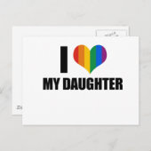 Carte Postale J'aime ma fille gay (Devant / Derrière)