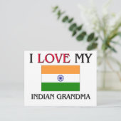 Carte Postale J'Aime Ma grand-mère indienne (Debout devant)