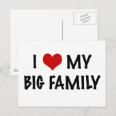 Carte Postale J'aime ma grande famille (Devant / Derrière)