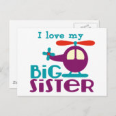 Carte Postale J'aime ma grande soeur (Devant / Derrière)