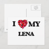 Carte Postale J'aime ma Lena (Devant / Derrière)