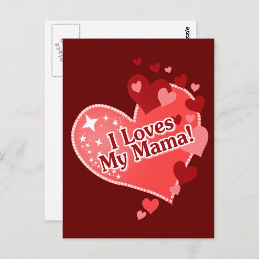 Carte Postale J'Aime Ma Maman ! (Devant / Derrière)