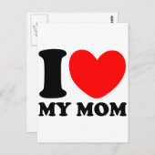 Carte Postale J'aime ma mère (Devant / Derrière)