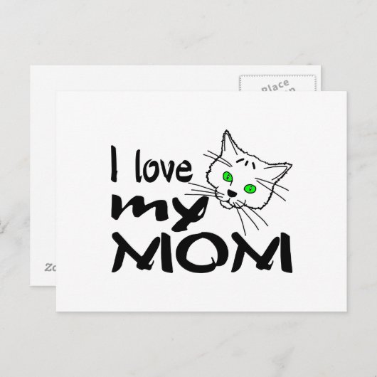 Carte Postale J'aime ma mère (Devant / Derrière)