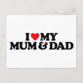 CARTE POSTALE J'AIME MA MÈRE ET MON PÈRE (Devant)