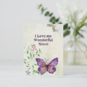 Carte Postale J'Aime Ma Merveilleuse Nièce (Debout devant)