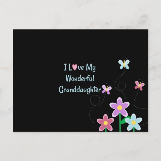 Carte Postale J'Aime Ma Merveilleuse Petite-Fille (Devant)