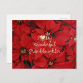 Carte Postale J'Aime Ma Merveilleuse Petite-Fille, Noël (Devant / Derrière)