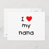 Carte Postale J'aime ma nana (Devant / Derrière)
