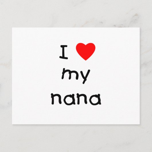 Carte Postale J'aime ma nana (Devant)