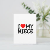 Carte Postale J'aime ma nièce (Debout devant)