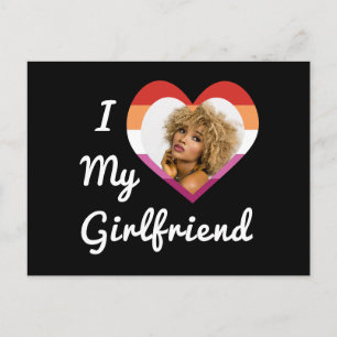 Carte Postale J'aime ma petite amie Fierté lesbienne Photo perso