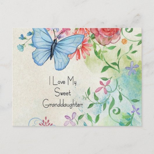 Carte Postale J'Aime Ma Petite-Fille Douce (Devant)
