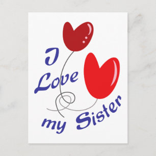 Carte Postale J'aime ma soeur