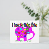 Carte Postale J'Aime Ma Soeur Bébé (Debout devant)