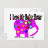 Carte Postale J'Aime Ma Soeur Bébé (Devant / Derrière)