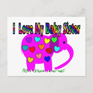 Carte Postale J'Aime Ma Soeur Bébé