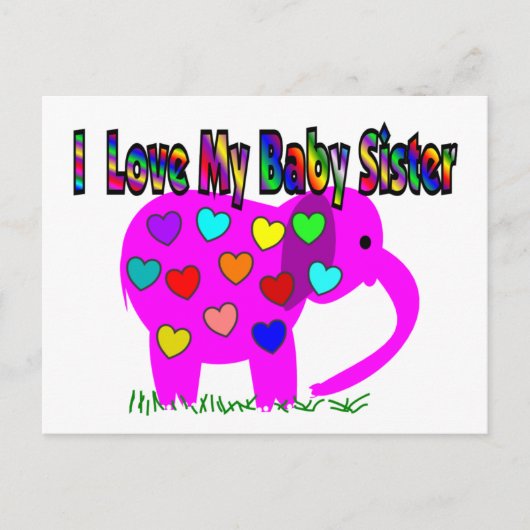 Carte Postale J'Aime Ma Soeur Bébé (Devant)