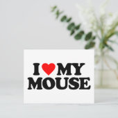 CARTE POSTALE J'AIME MA SOURIS (Debout devant)