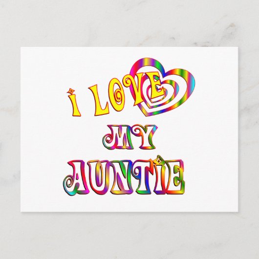 Carte Postale J'aime ma tante (Devant)