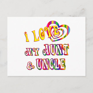 Carte Postale J'aime ma tante et mon oncle