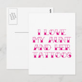 Carte Postale J'Aime Ma Tante Et Ses Tatouages (Devant / Derrière)