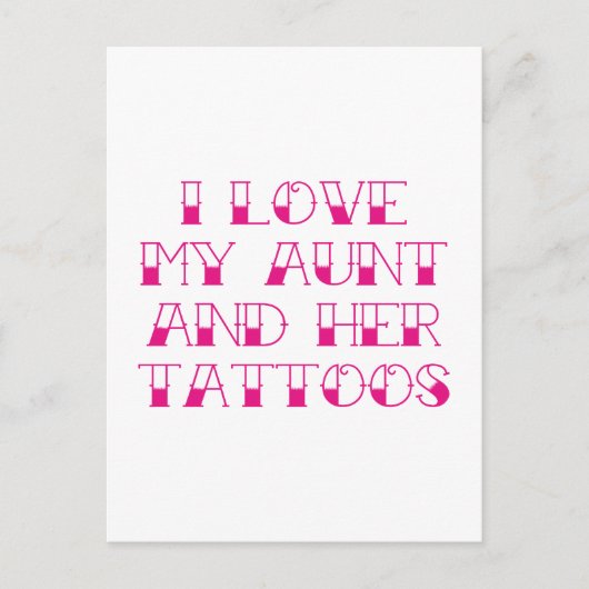 Carte Postale J'Aime Ma Tante Et Ses Tatouages (Devant)
