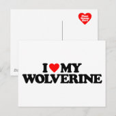 CARTE POSTALE J'AIME MA WOLVERINE (Devant / Derrière)