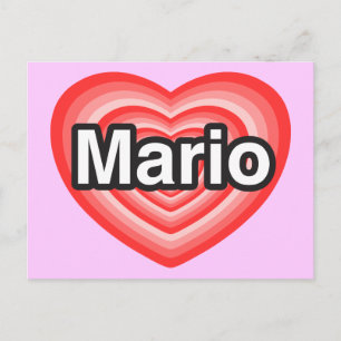 Carte Postale J'aime Mario. Je t'aime Mario. Cœur