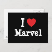 Carte Postale J'aime Marvel coeur T-shirt (Devant / Derrière)