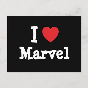 Carte Postale J'aime Marvel coeur T-shirt