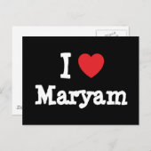 Carte Postale J'aime Maryam coeur T-shirt (Devant / Derrière)