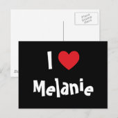 Carte Postale J'aime Melanie (Devant / Derrière)