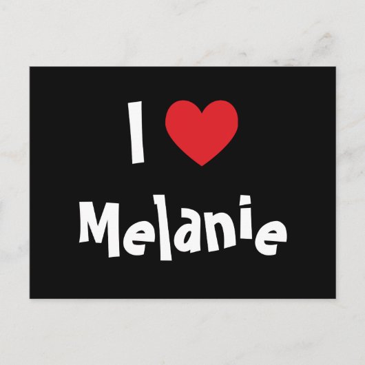 Carte Postale J'aime Melanie (Devant)
