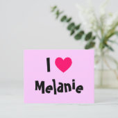 Carte Postale J'aime Melanie (Debout devant)
