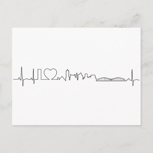 Carte Postale J'aime Memphis dans un style ecg extraordinaire (Devant)