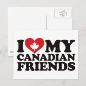 Carte Postale J'aime mes amis canadiens (Devant / Derrière)