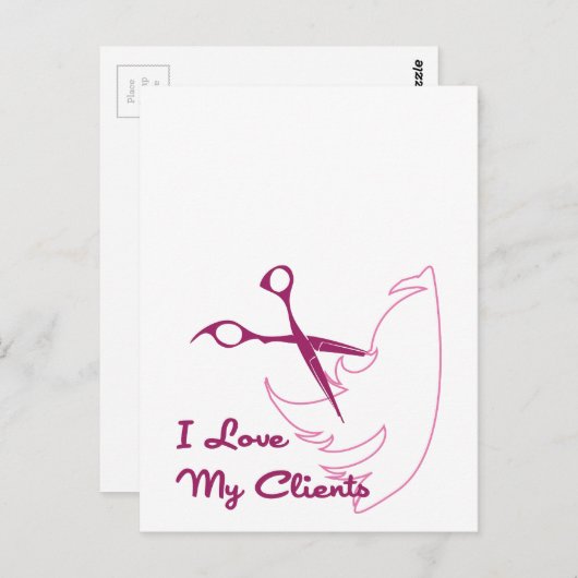 Carte Postale J'Aime Mes Clients (Devant / Derrière)