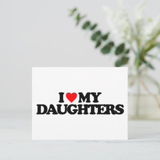 CARTE POSTALE J'AIME MES FILLES (Debout devant)